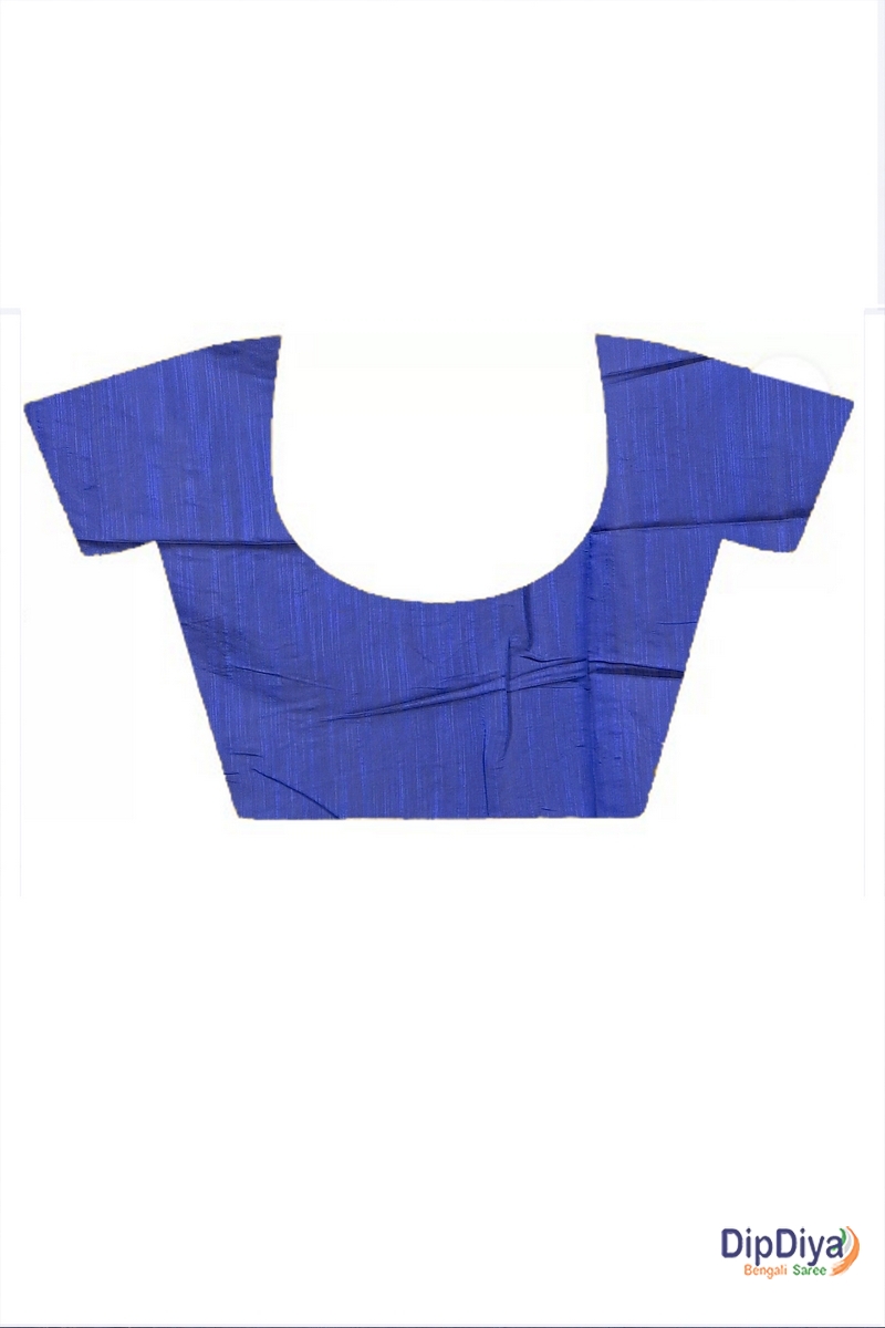 Blue Cotton Blended Parik Applique Saree (332)